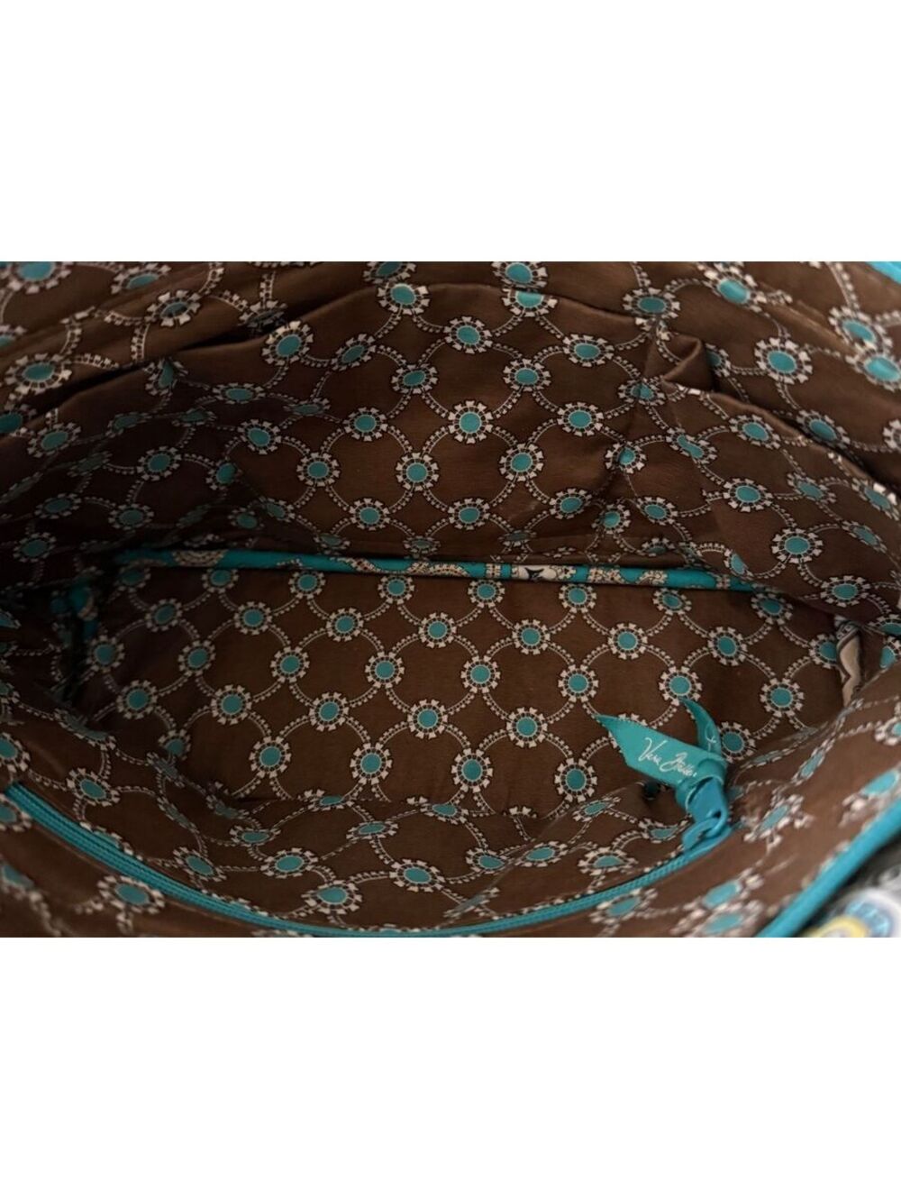 Vera Bradley Gabby Satchel Totally Turquoise Gracious Purse Cottage Coquette - Picture 6 of 8